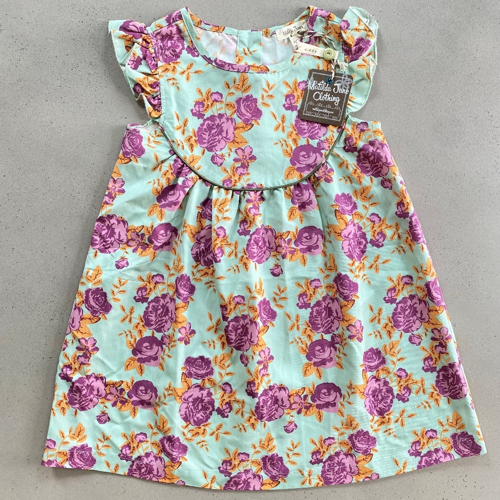 Matilda Jane NWT Green Blue Pink Purple Floral Dress Size 6